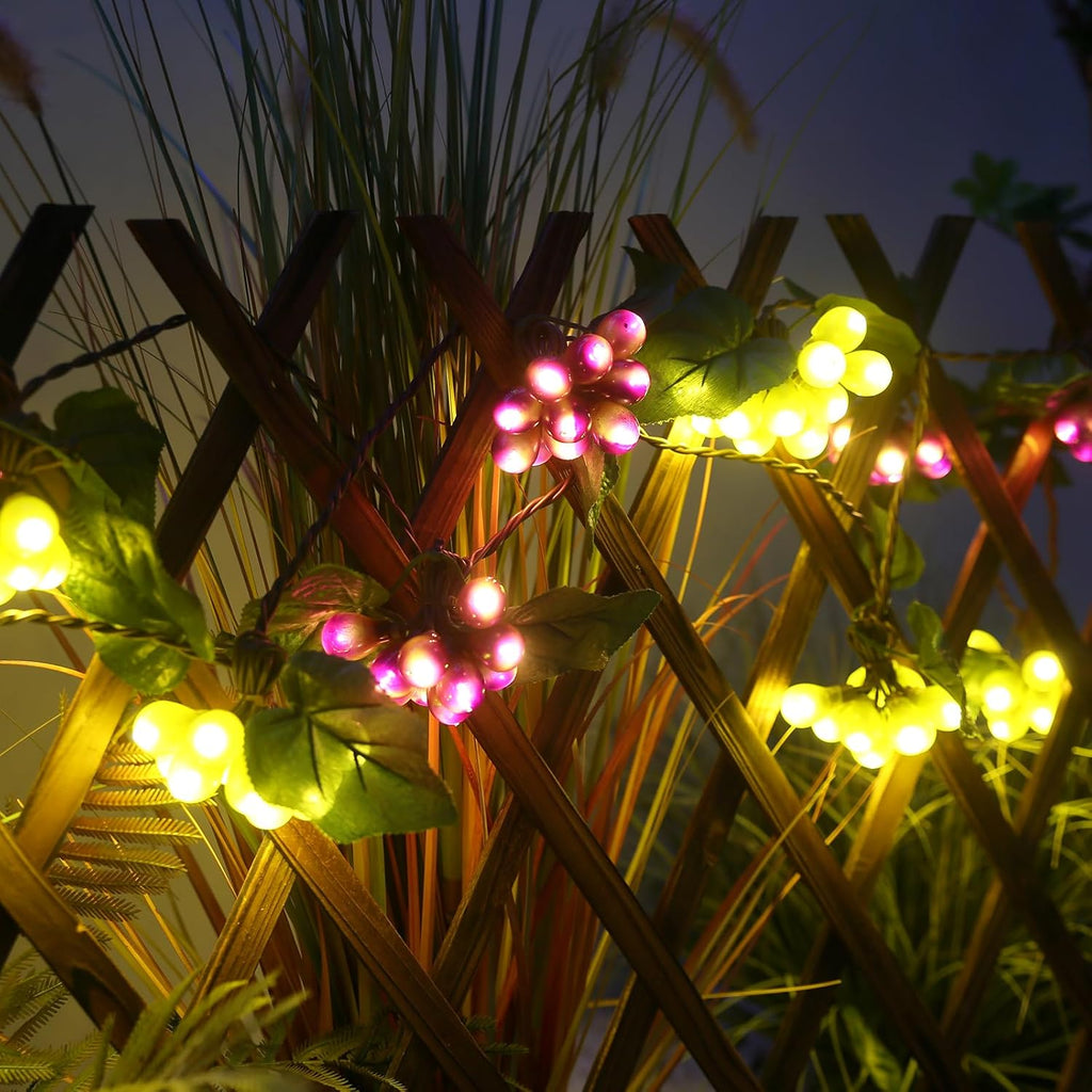 Decorative String Lights, Grape Vine with Leaves, 100 LED Warm White Lights