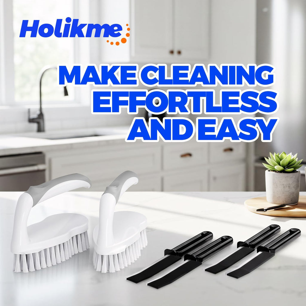 Holikme 6 Pack Cleaning Brush Scrub Brush Kitchen Brush for Floor,Blue