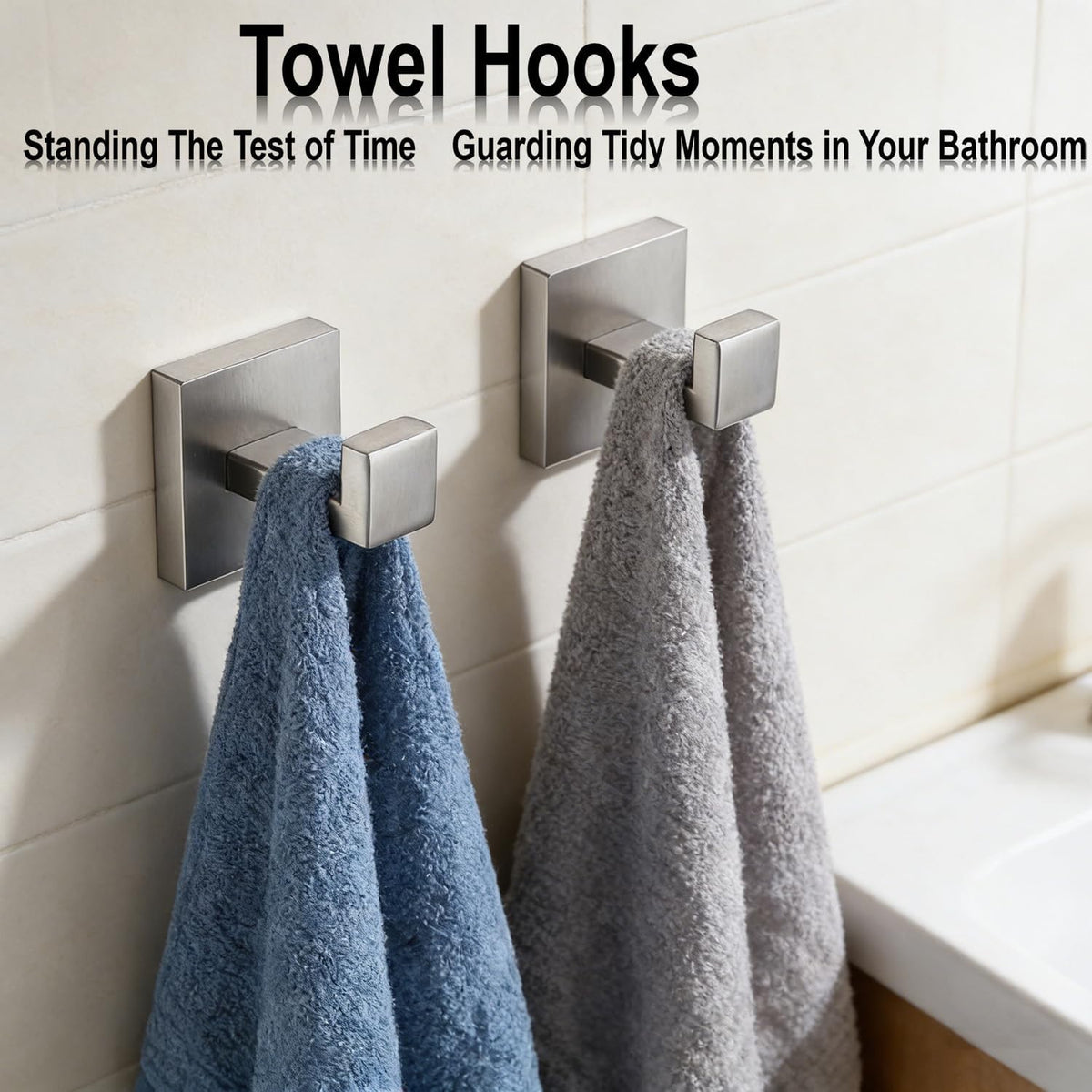 Bathroom Hardware Set 10 Piece Brush Nickel Bathroom Accessories Set SUS304 Towel Bar Set Includes 2 Towel Bar 24 Inch+2 Towel Holder+2 Toilet Paper Holder+4 Towel Hooks (10, Brushed Nickel, 24 Inch)