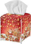 Tissue Box Cover Decorative Square Tissue Holder Santa Claus Deer