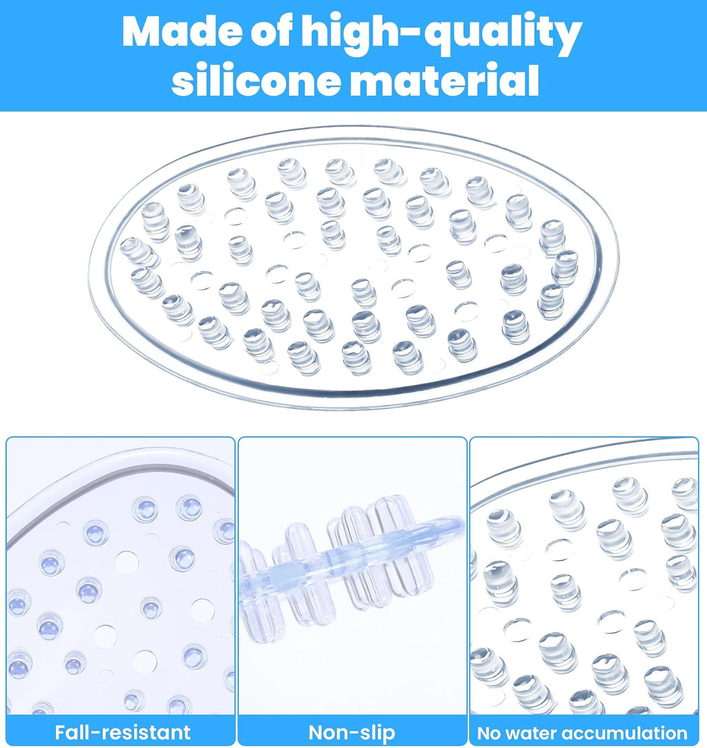 2Pcs Silicone Soap Holder, Simplicity Clear Oval Soap Dish for Shower