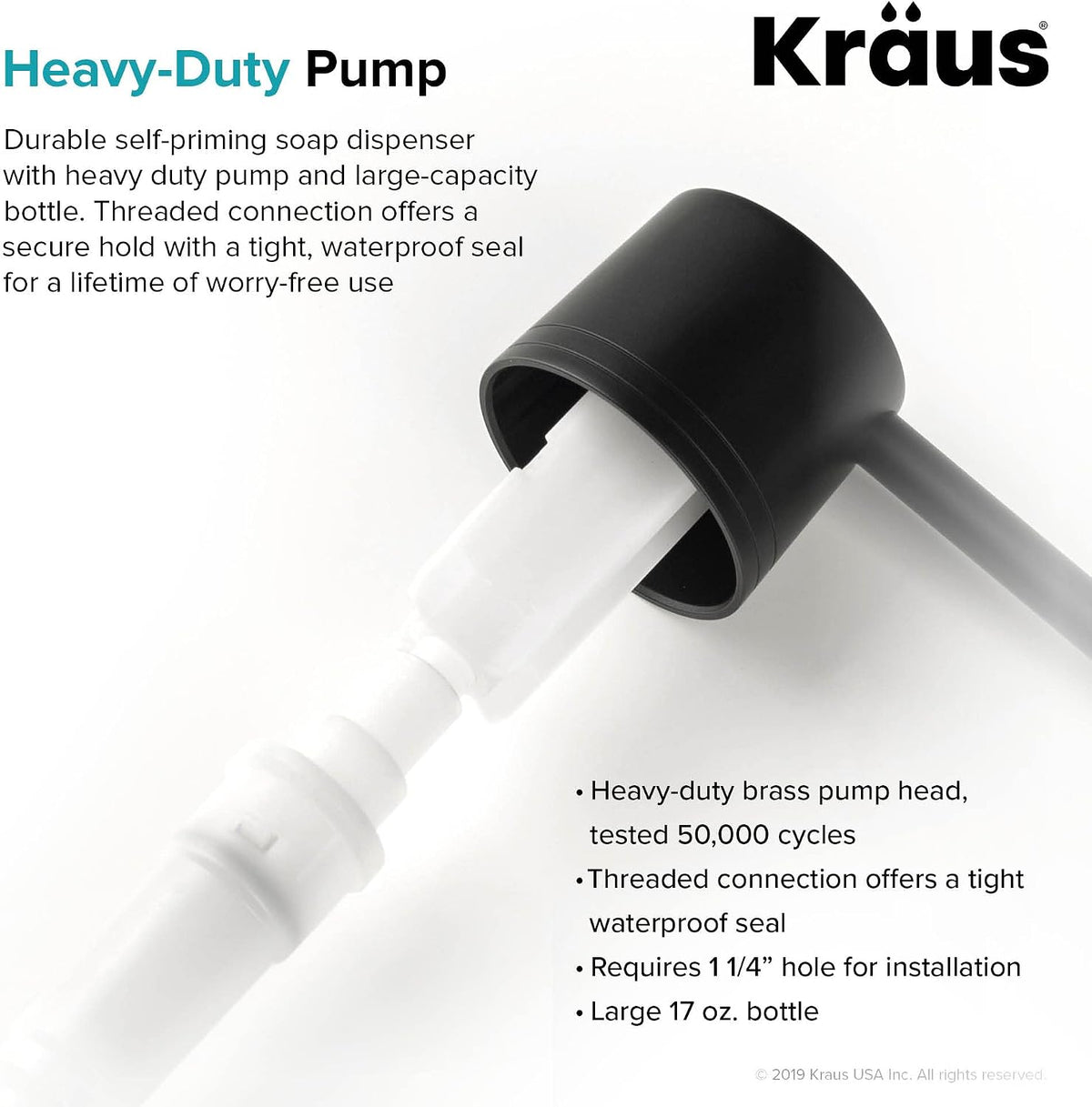 KRAUS Kitchen Soap and Lotion Dispenser in Matte Black, KSD-31MB