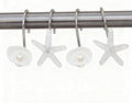 Twofishes Seashell Shower Curtain Hooks S/12 Ocean Pearl White Starfish Style Shower Curtain Rings Pack of 12 Oecan Shell Shower Rings Set of 12