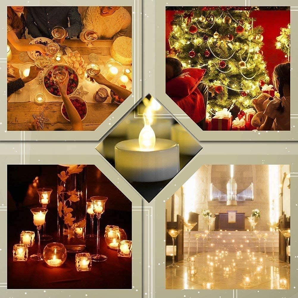 Tea Lights Flameless Battery Operated Candles. Warm White 24Pack