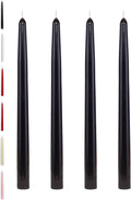 Taper Candles | Tapered Candlesticks - dripless 10 Inch Unscented | Black | 4 Pack