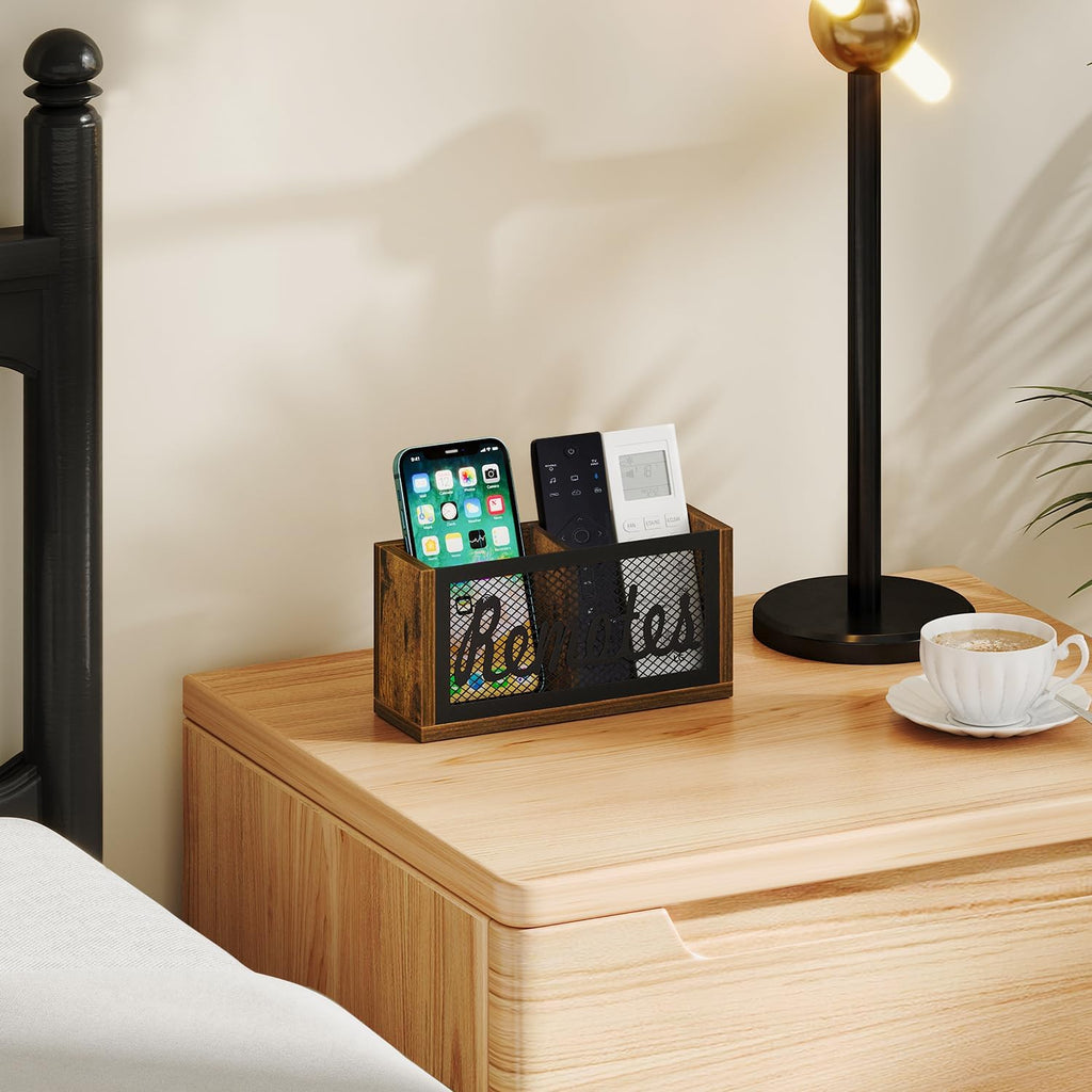 YINMIT Remote Control Holder,2-Slot TV Remote Caddy,Wall Mount and Tabletop