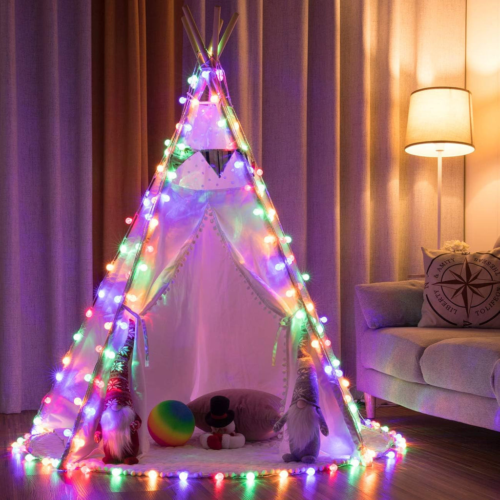 AWQ 100LED 49FT Globe Crystal Bubble Lights for Christmas Tree Multicolor