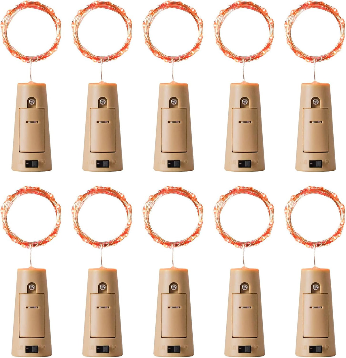Aluan Orange Halloween Lights Wine Bottle Lights with Cork Fall Table Decor
