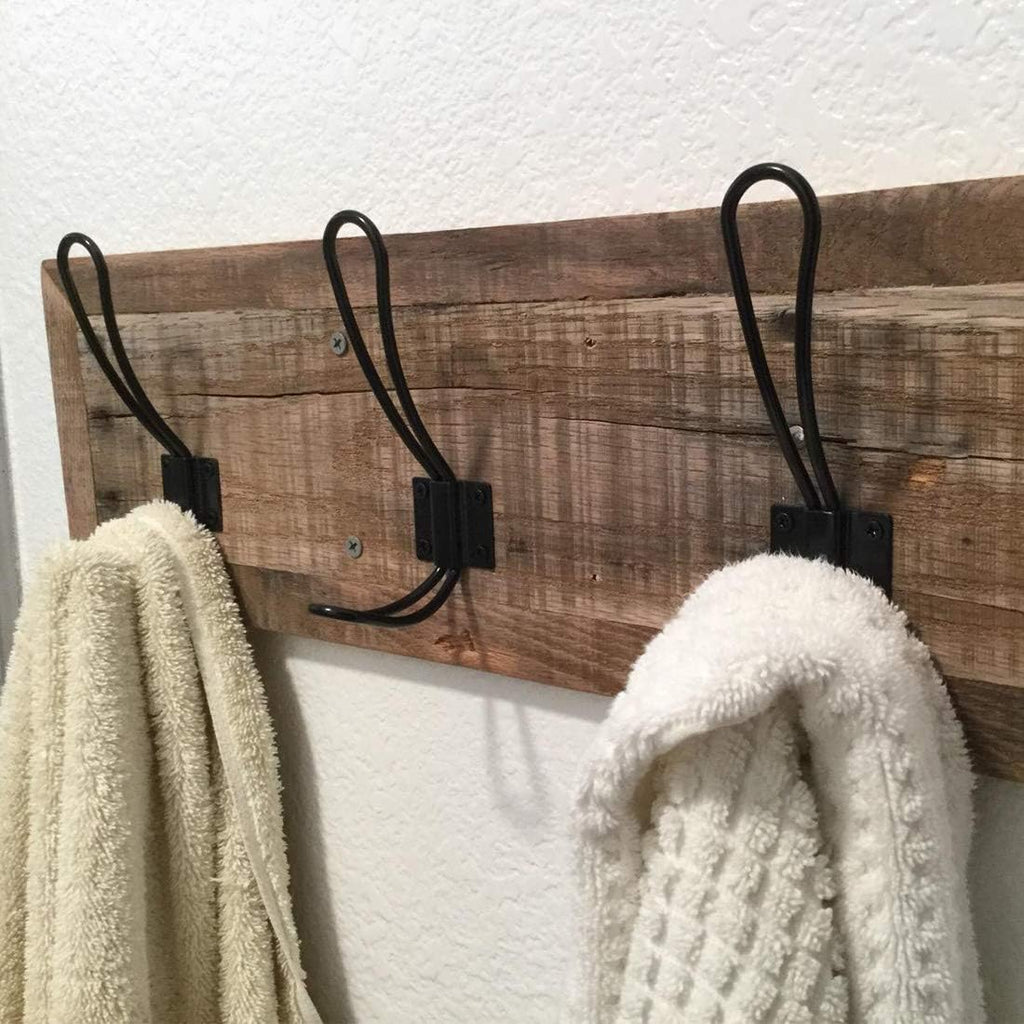 Keadic 6 Pack Rustic Entryway Hooks, Heavy Duty Metal Coat Hooks with Screws, Wall Mounted Wall Hooks for Hanging Coats, Hats, Robes, Backpacks, Keys