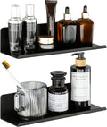 SAYAYO Black Floating Shelves for Wall, 12 Inch Screw or Adhesive Shelves