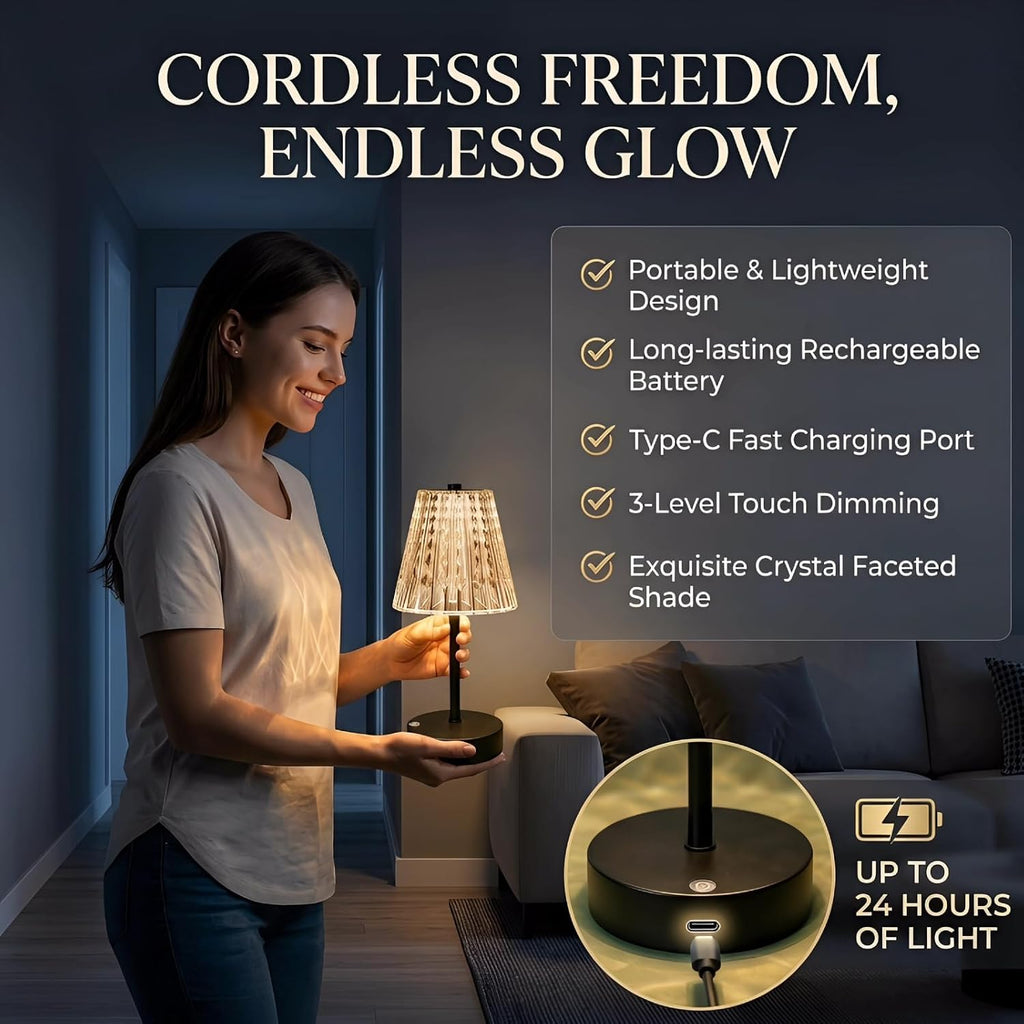 Black Cordless Lamps Rechargeable Set of 2,Small Battery Operated Table Lamp Wireless,Mini Table Lamp for Restaurant Dining Tabletop/Kitchen Counter Top/Bathroom Shower/Plugless Touch Lamp Decorative