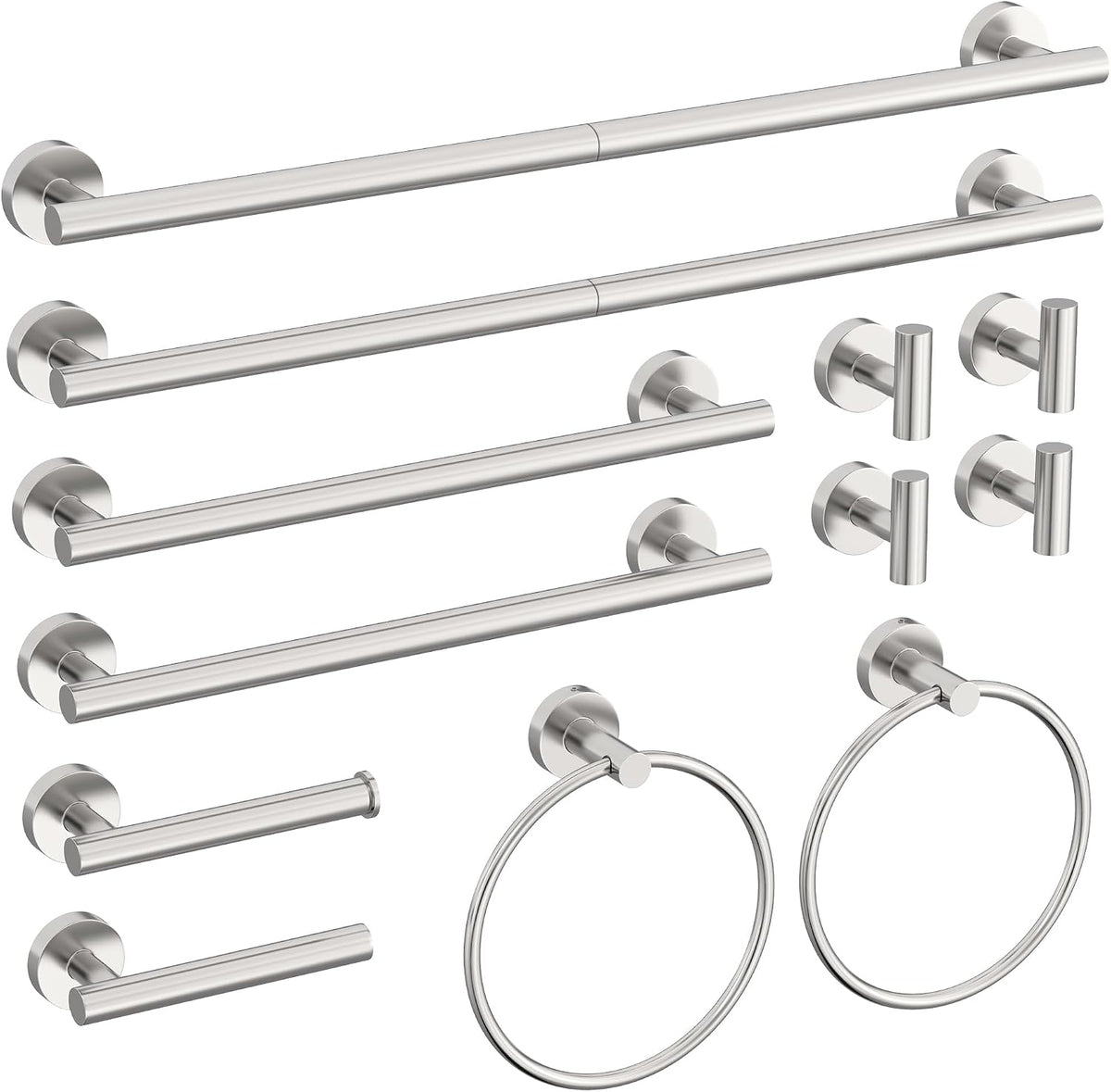 12 Pcs Brushed Nickel Bathroom Hardware Accessories Set
