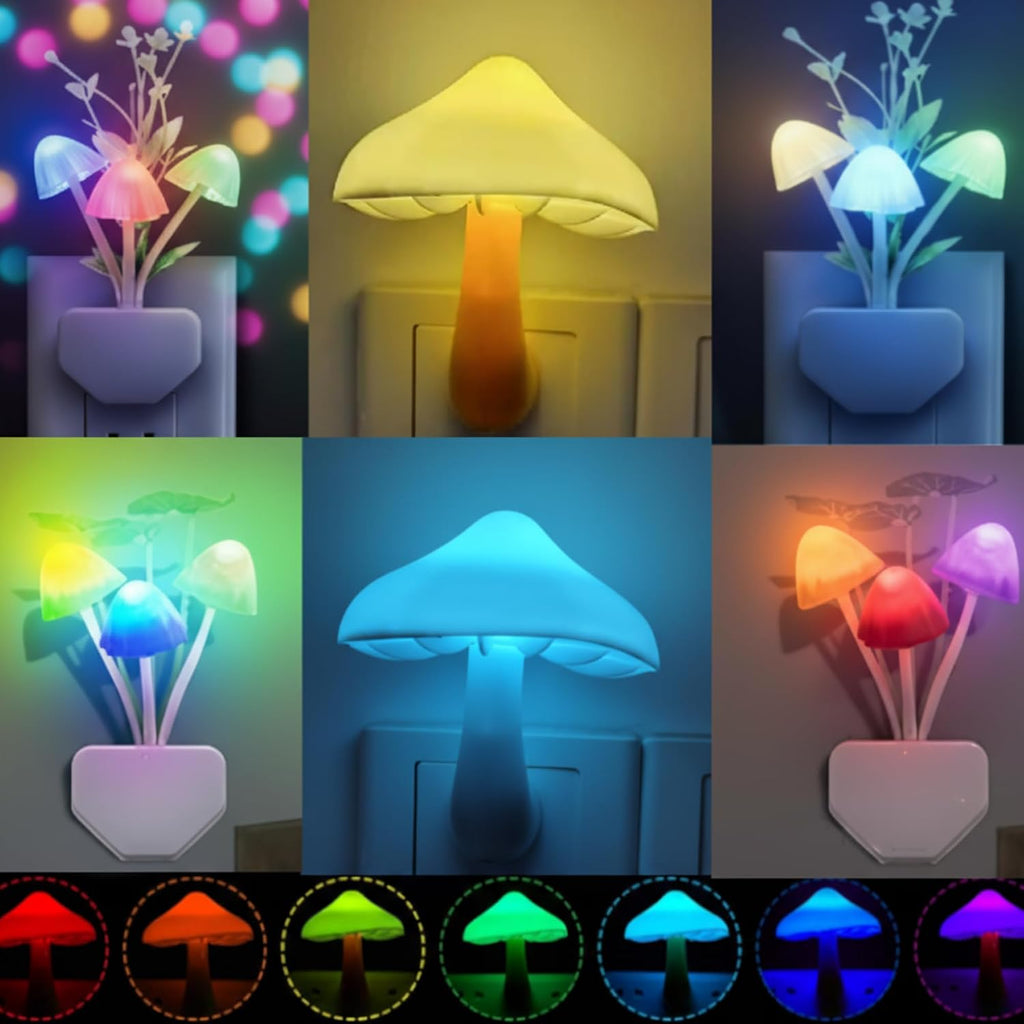 Mudder 6 Pack Mushroom Night Light,Water Plants, Lotus Leaves, Mushroom