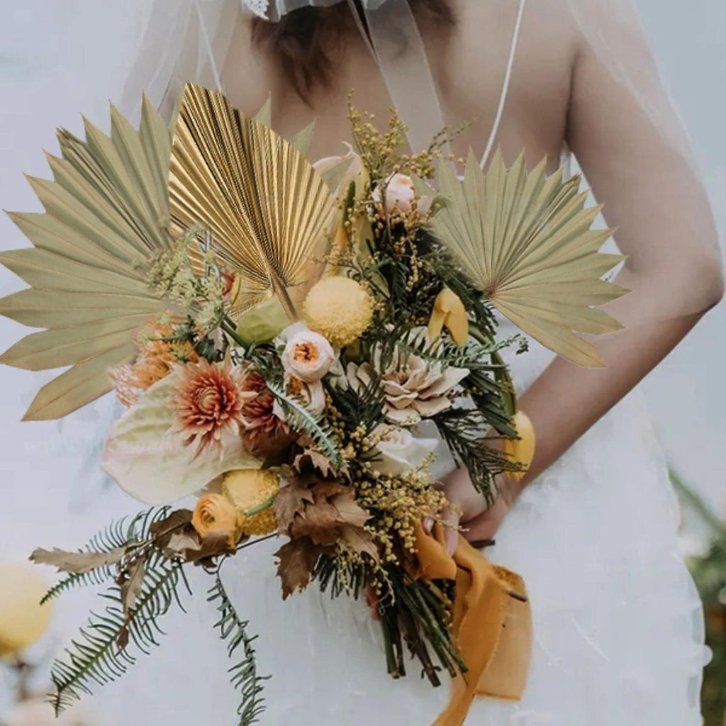 Large Dried Palm Leaves-17 Dried Palms Spear Plant Fans for Home Office Boho Decor | Tropical Wedding Decor | Party Table Decoration | Dried Wedding Flowers and Leaf Decor (Brown,3 Pcs)
