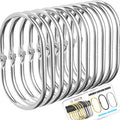12 Pack Silver Shower Curtain Hooks,Gold Shower Curtain Rings,Brushed Nickel Shower Curtain Hooks Rust Proof, Metal Rust Proof Anti-Drop Smooth Shower Hooks for Shower Curtain