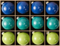 WDS WONDROUS Christmas Ornaments Blue Green Set of 12 Christmas Ball Glass