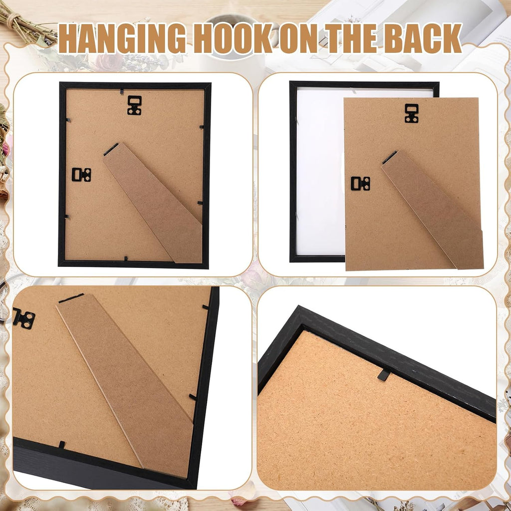 4 Pack 8x10 Shadow Box Frames, Black Display Case with Felt Back