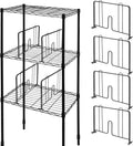 4 Pcs 14" W x 8" H Black Wire Shelf Dividers Chrome Plated Steel Wire Rack Divider for Shelving Closet Shelf Dividers for Wires Shelves Bathroom Kitchen Office Pantry Room