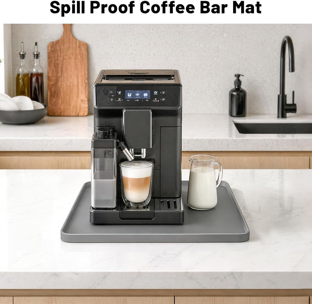 NAMTSO Mini Fridge Silicone Mat, 20"x20" Floor Protector Drip Tray, Grey