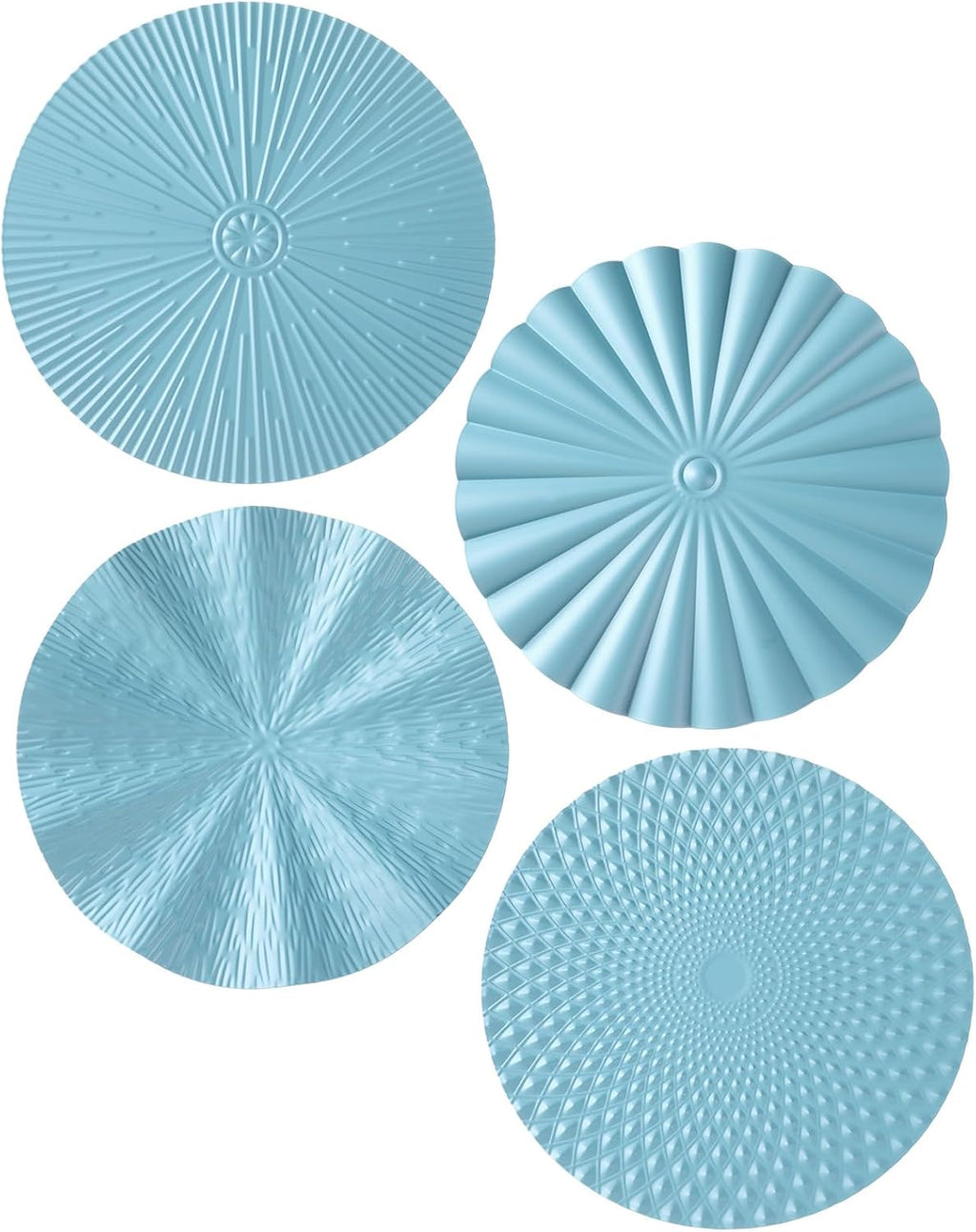 Hicarer 4 Pcs 12 Inch Blue Metal Wall Art Decor Modern Sunburst Decor