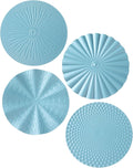 Hicarer 4 Pcs 12 Inch Blue Metal Wall Art Decor Modern Sunburst Decor