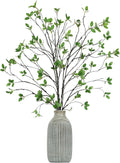 5pcs Artificial Ficus Branches Eucalyptus Stems Plants,Green