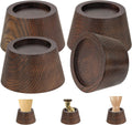 Bed Risers (Set of 4) Furniture Risers Lifts Height 2", Oak Solid Wooden Risers for Bed, Furniture Risers with Non-Slip Recessed Hole (Monolithic Wood, 4pcs-2" Hight-Walnut Color)