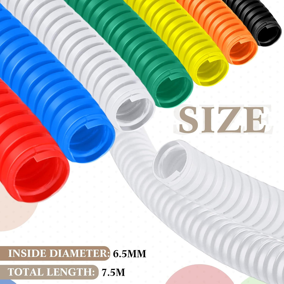 1/4 Inch x 24.6 ft Wire Loom Split Tubing Guard Plastic, White