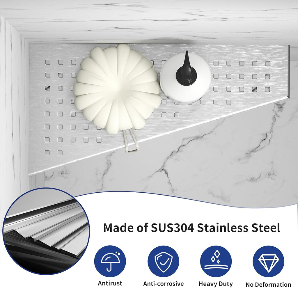 Corner Shower Shelf 12" Brushed, 304 Stainless Steel