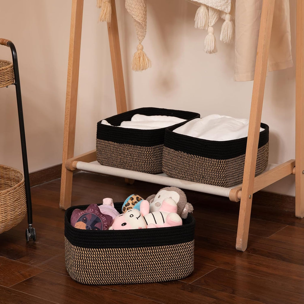 OIASKET Storage Baskets for Organizing 3 Pack, Woven Baskets for Shelves,