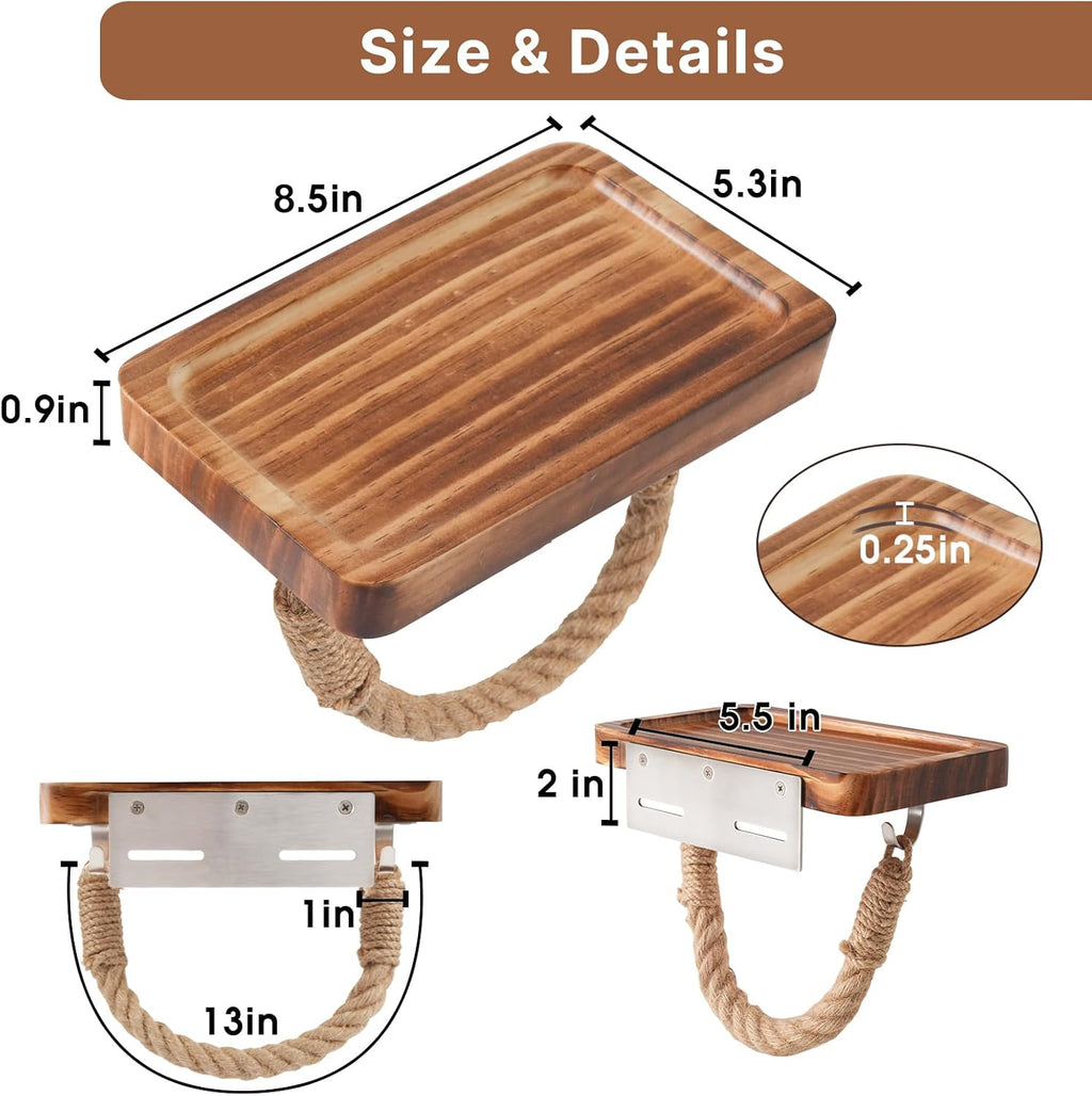 Toilet Paper Holder with Shelf Farmhouse Boho Rope Bathroom Decor