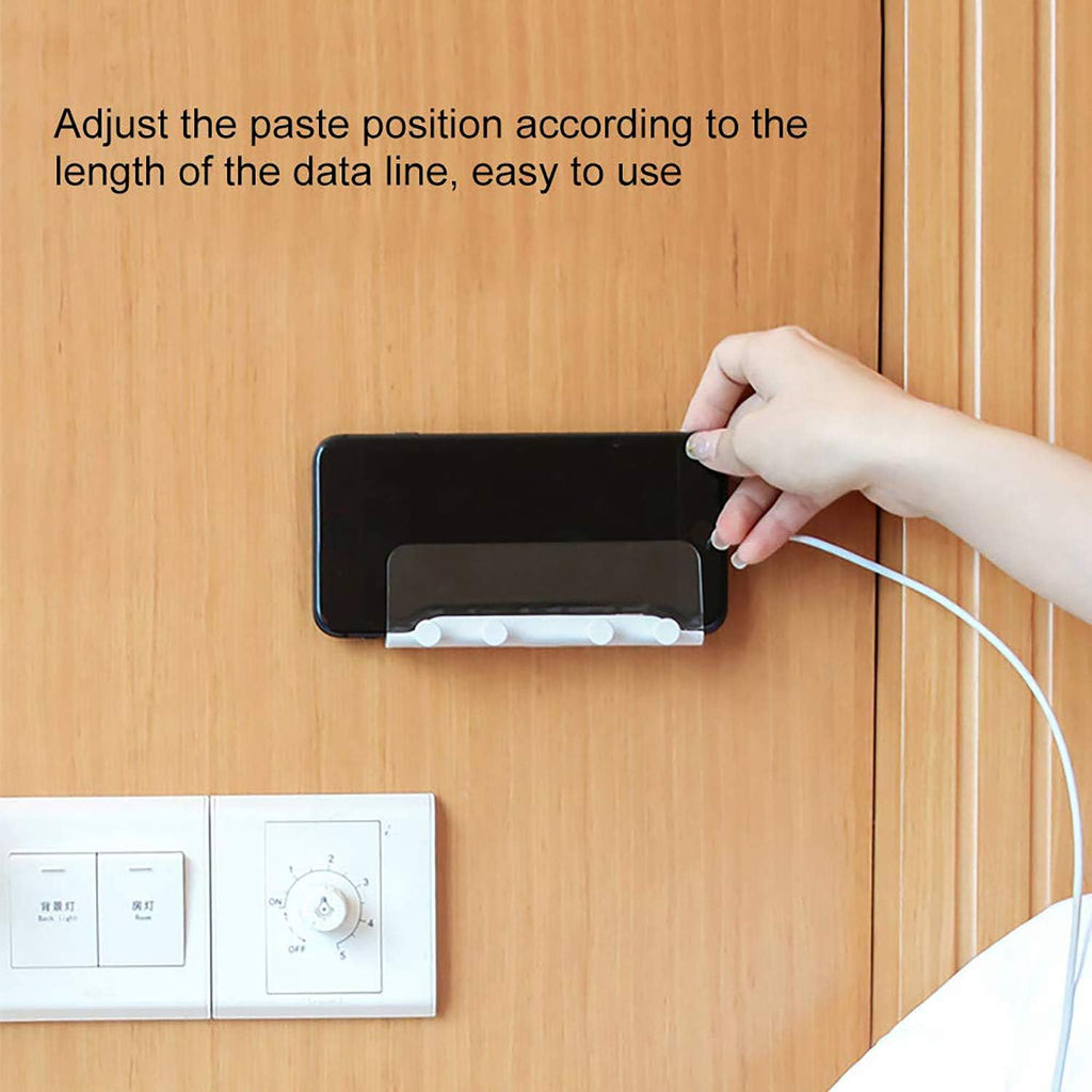 AXBUS Wall Mount Phone Holder,Wall Key Hooks Holder,Adhesive Bedside Shelf,Kitchen Shower for Smartphones,Phone Wall Mount for Bedroom,Kitchen and Living Room,2 Pack