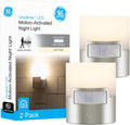 GE Plug in Night Light with Motion Sensor, 2 Pack, 40 Lumens