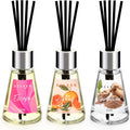 Xcleen Reed Diffuser of 3 Pack, Escape/Citrus/Sandalwood, Scented Diffuser with 15 Fiber Sticks, Home Fragrance Oil Diffuser, Air Freshener for Bathroom & Bedroom, Each 1.7Fl Oz, Total 5.1Oz