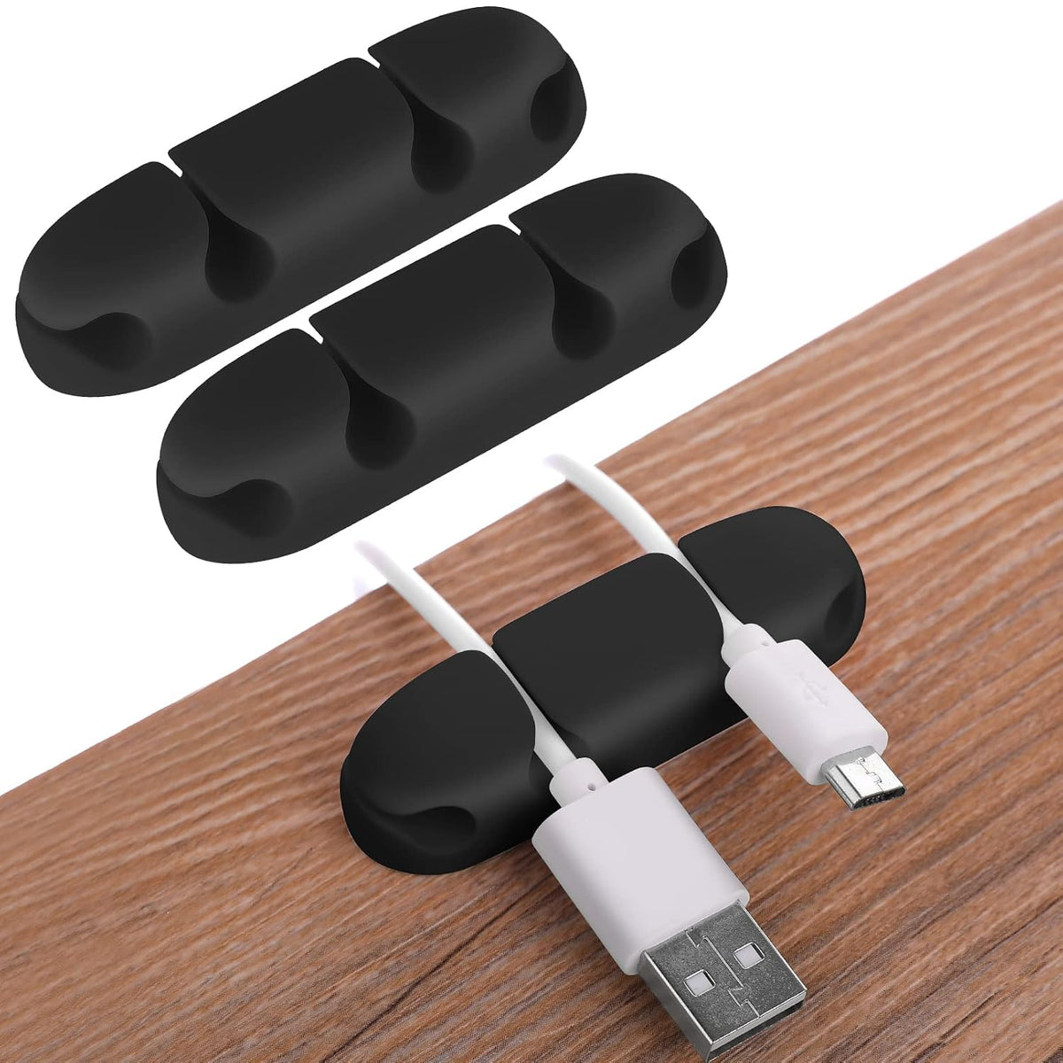 WLLHYF 3PCS Cable Clips, Cord Wire Organizer (Black)