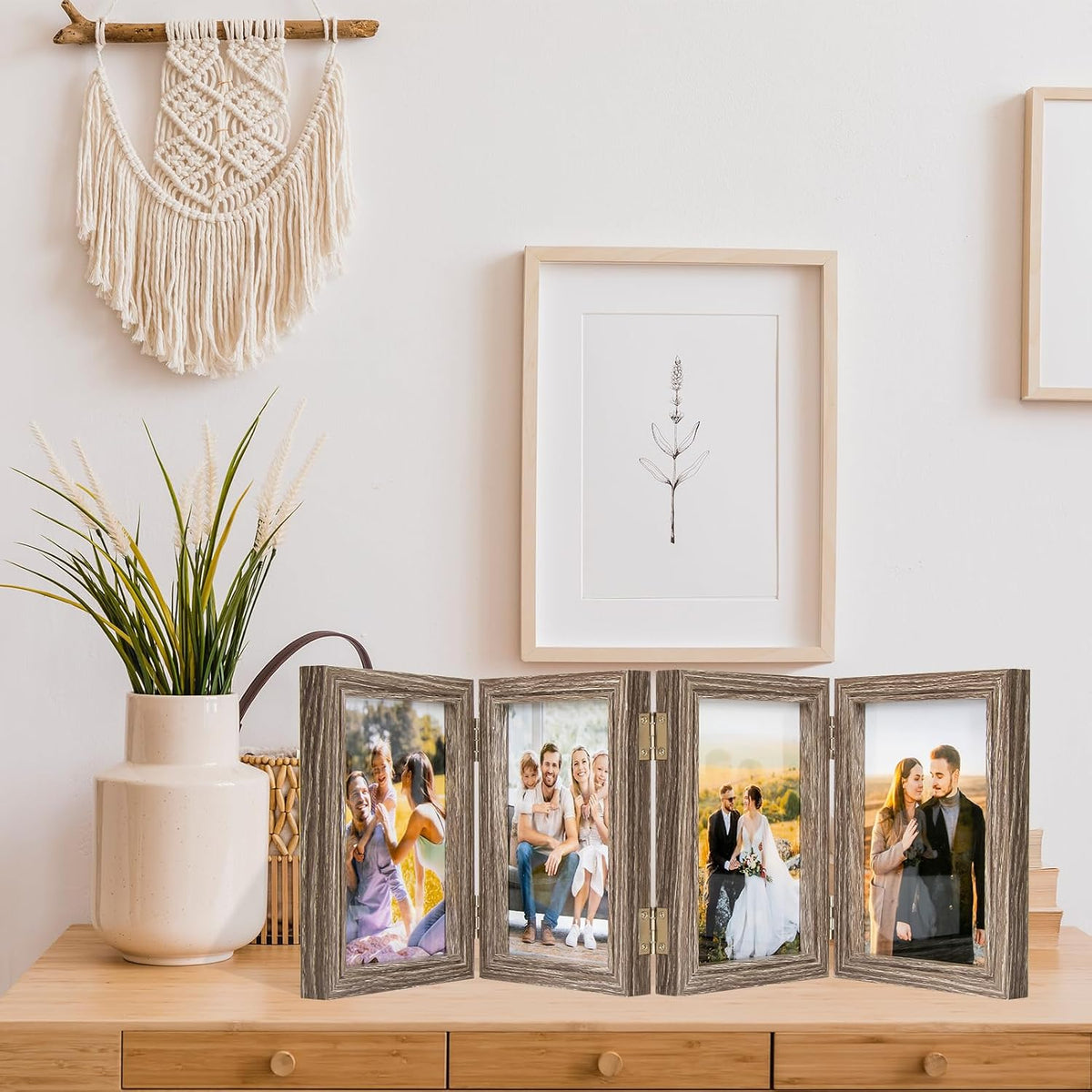 5x7 Back To School 4 Picture Frame Hinged Photo Frame with 4 Openings