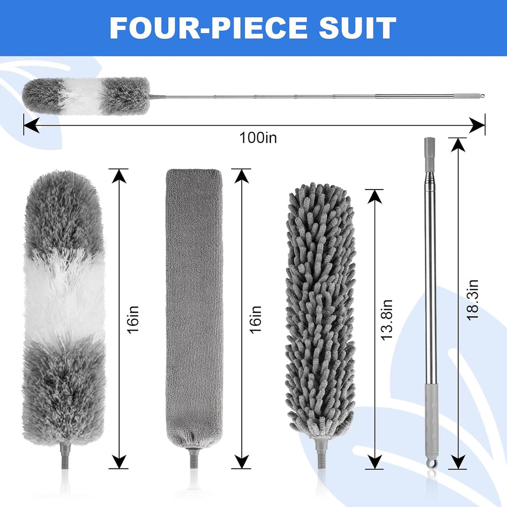 Dusters for Cleaning,Gap Duster and Chenille Duste with Extension Pole
