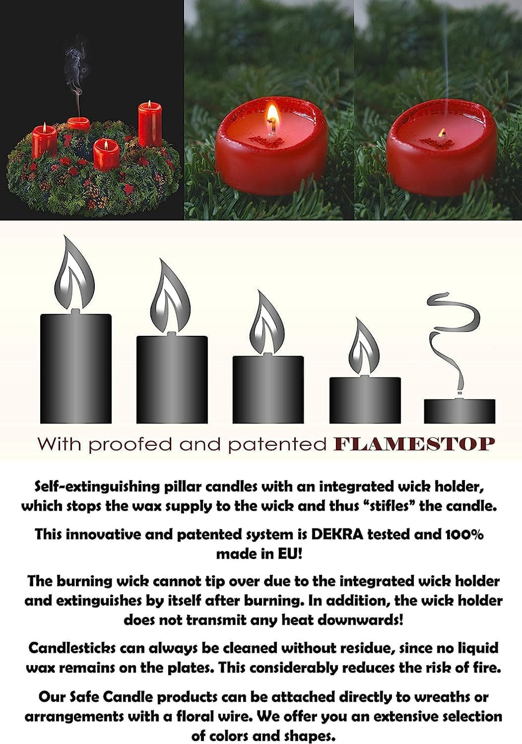 HYOOLA Ivory Pillar Candles 2x4 Inch - 12 Pack Unscented Bulk Pillar Candles - European Made