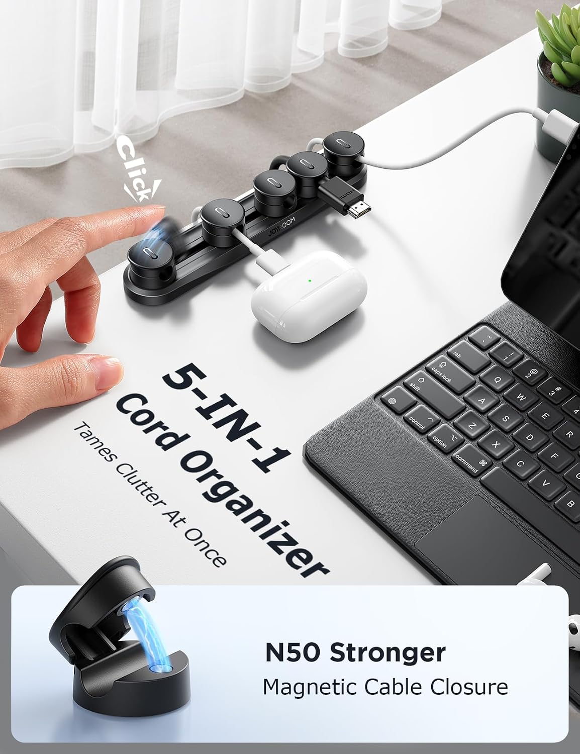 5-in-1 Magnetic Cord Organizer JOYROOM Cable Clips