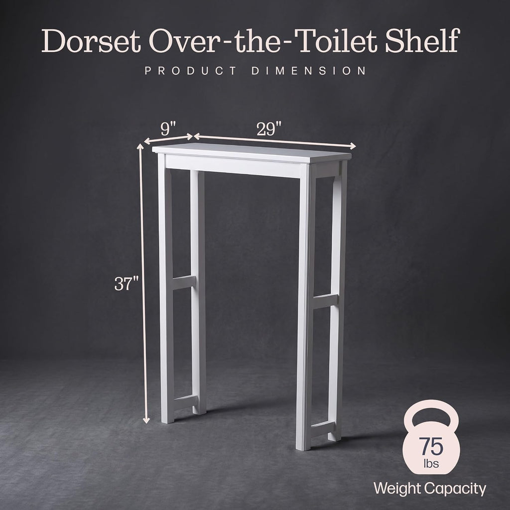 Alaterre Furniture Dorset Over the Toilet Storage Shelf, White, 29”W x 37”H