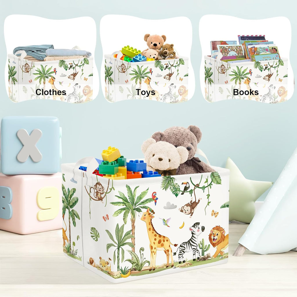 Clastyle Kid Storage Basket Woodland Vine Animal Foldable Laundry Hamper