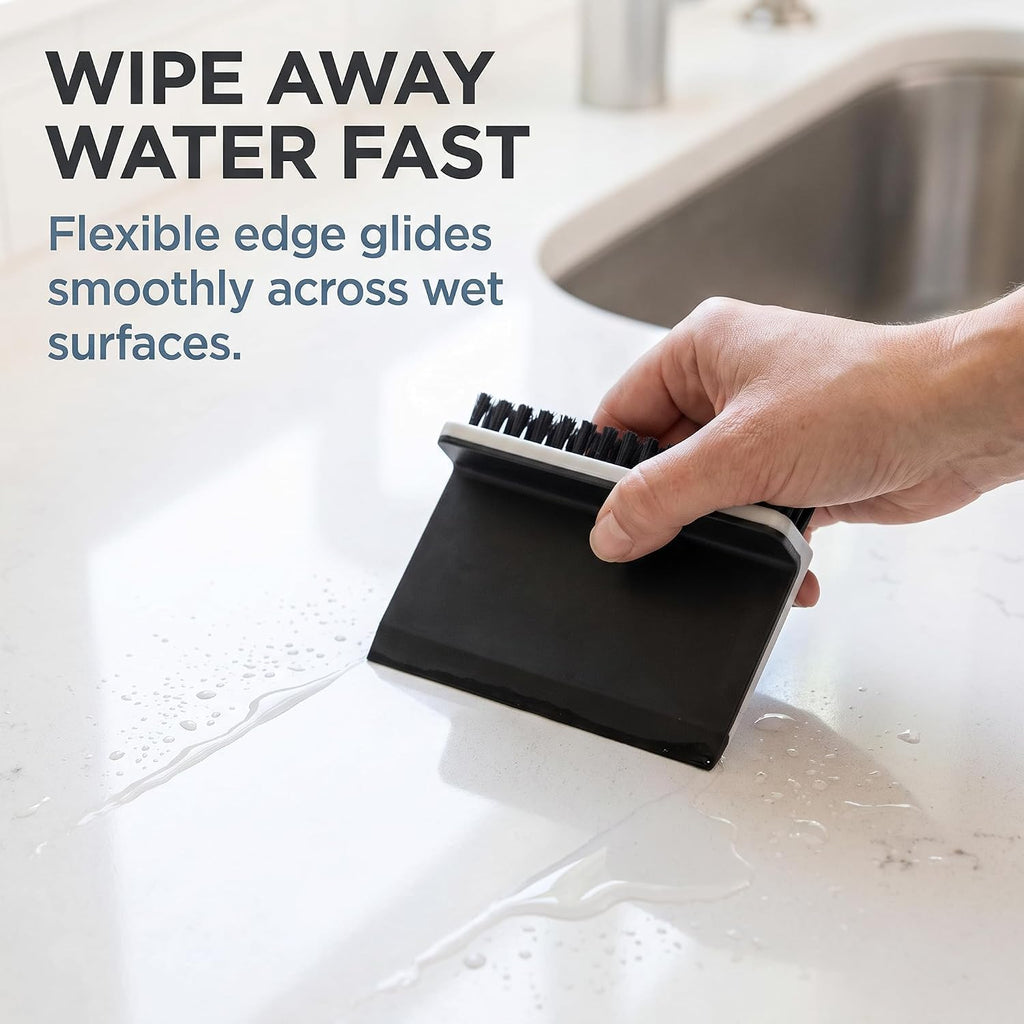 2 Pcs Black Kitchen Sink Squeegee Cleaner Countertop Brush Wiper Vegetable Cleaning Brush Wiper Home Kitchen Tool Accessories Fruit and Vegetable Cleaning Brushes