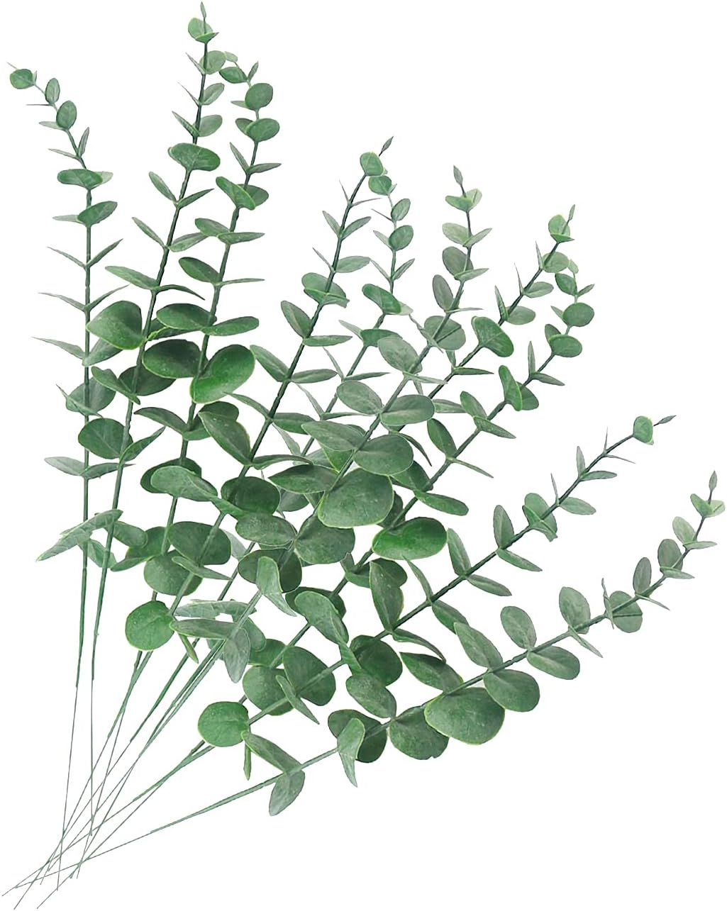 Tinsow 10 PCS Artificial Eucalyptus Leaves Faux Eucalyptus Stems