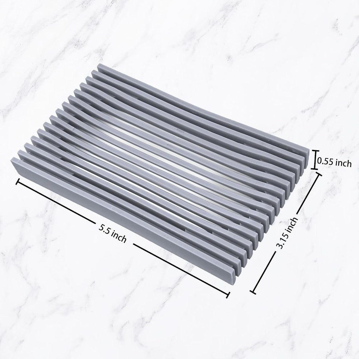 Aoheuo Modern Minimalist Soap Dish (1Pack),Drainage Silicone Soap Holder,5.5 Long by 3.15 Wide,0.55 inches high,Used for Kitchen,Bathroom,and Bar Sink