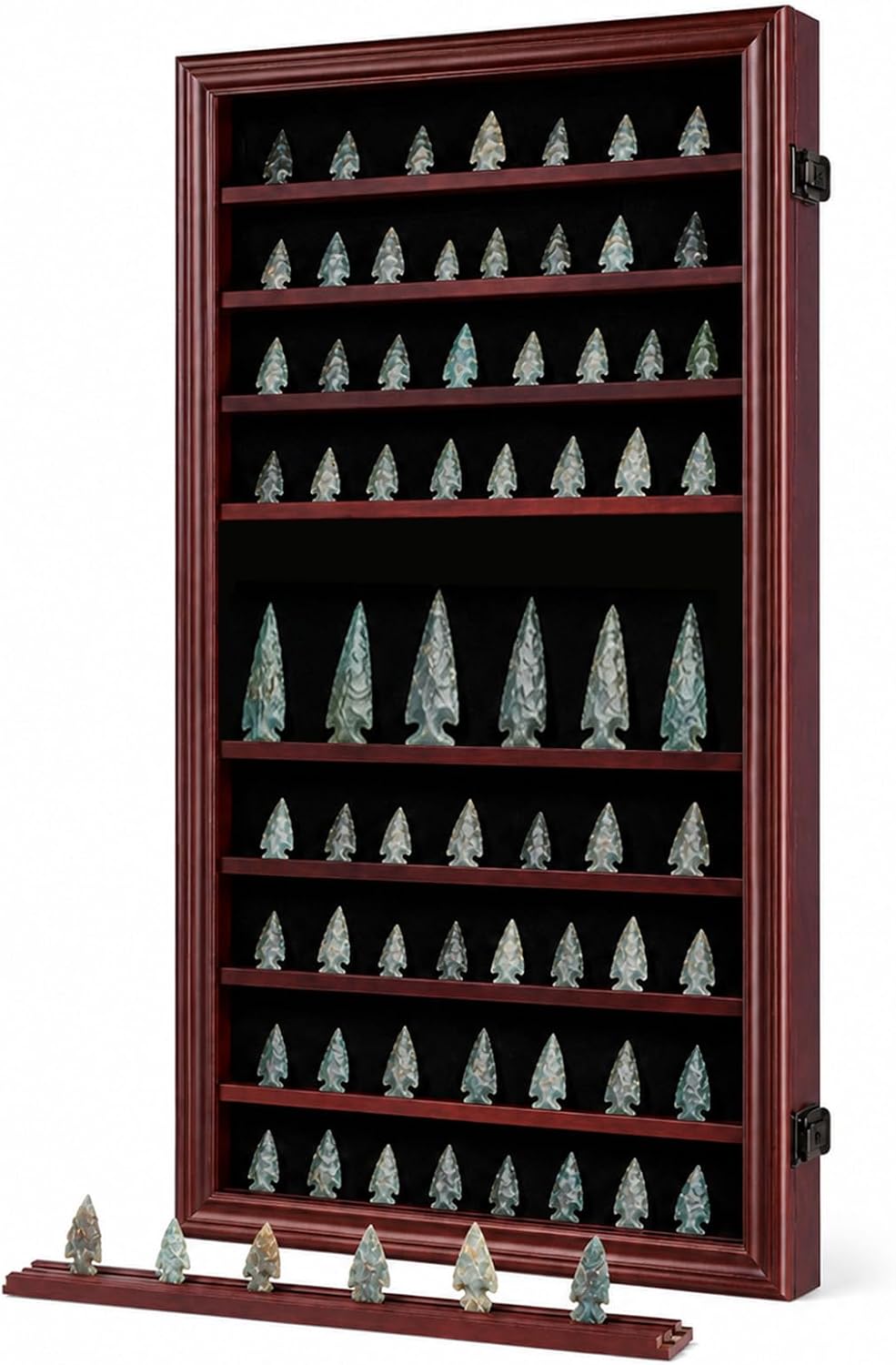 KCRasan Arrowhead Display Case Native American Arrowhead Shadow Box