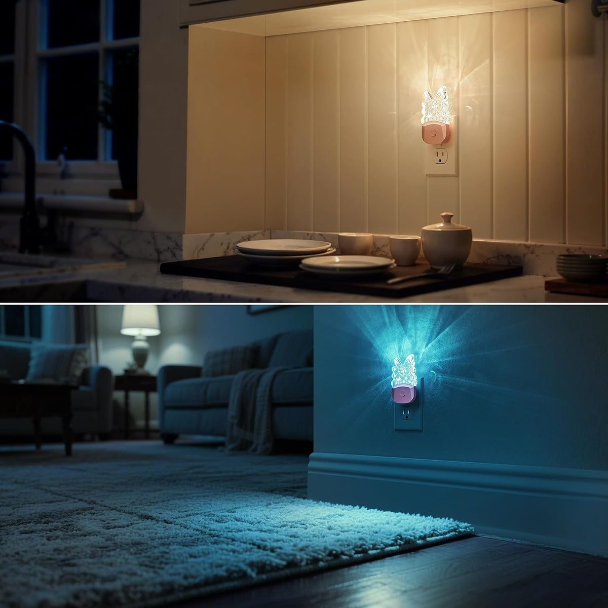 DORESshop Night Lights Plug into Wall [2 Pack],Butterfly Night Light