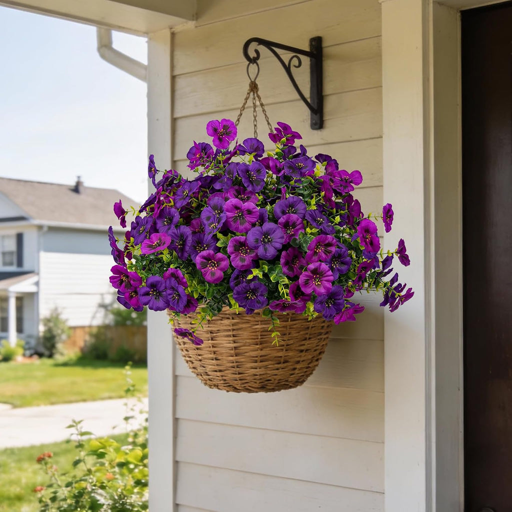 Artificial Flowers for Outdoor Faux Pansies Fake Flowers Plants,12 Bundles