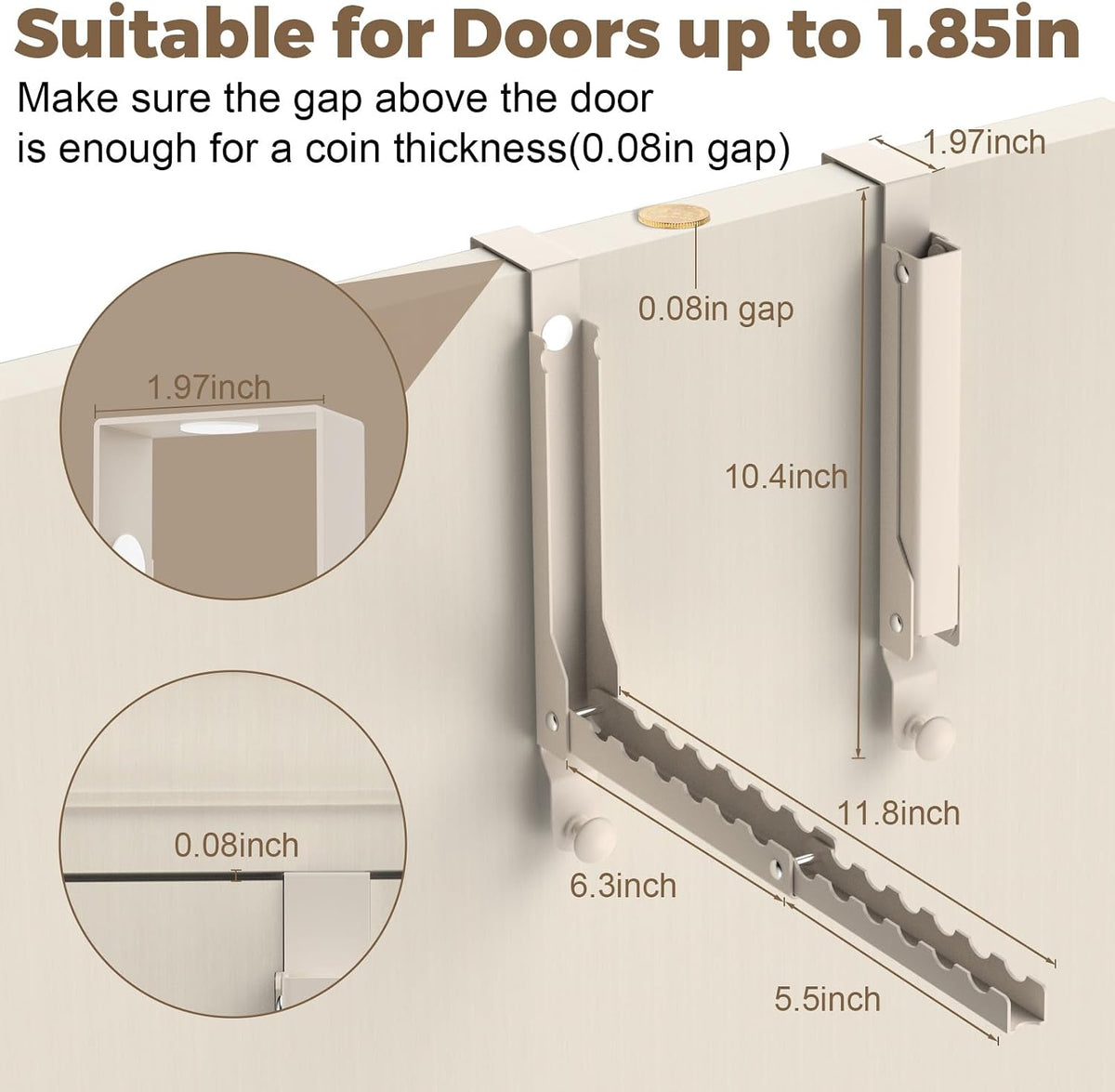 Over The Door Hooks for Clothes Hanger,Foldable Over The Door Clothes Drying Rack Collapsible,Space Saving Drying Rack Clothes for Dorm Laundry Room Bathroom Closets
