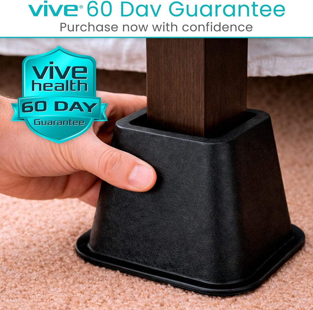 Vive Bed Risers - 3, 5 & 8 Inch Heavy Duty Stackable Risers - Furniture