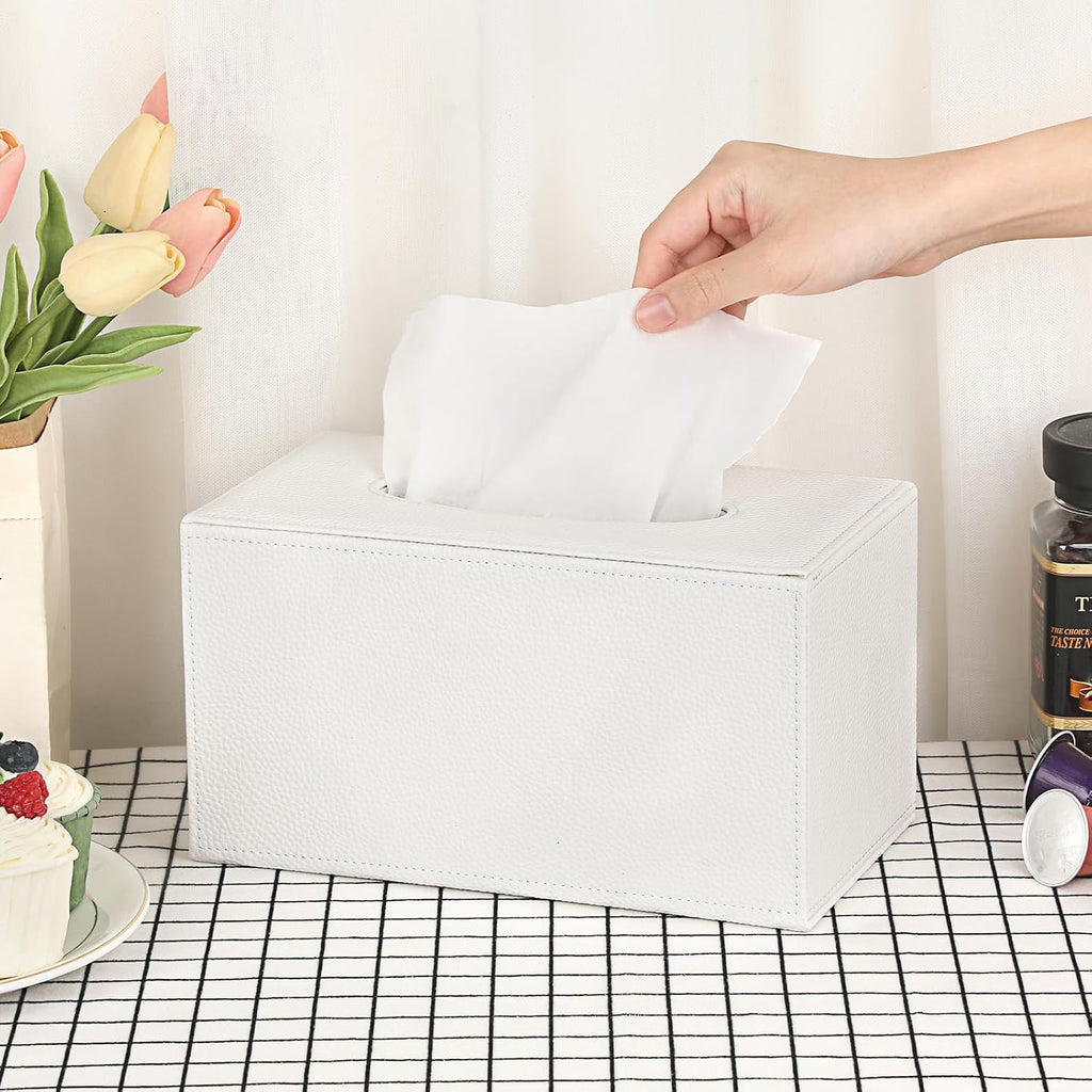Sumnacon Large Tissue Box Cover Rectangle,Magnetic Bottom Tissue Box Holder